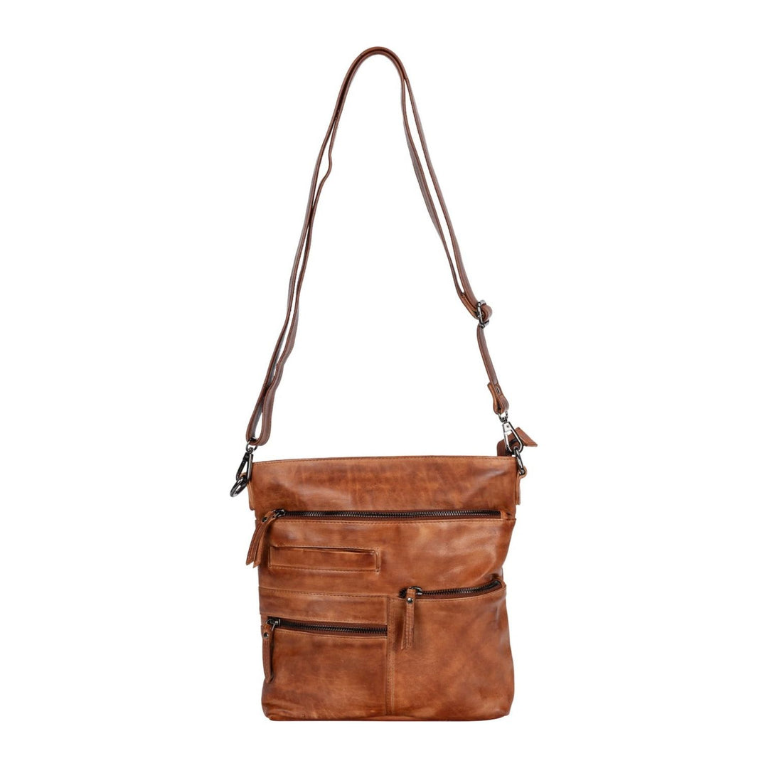 Leather Shoulder Bag Liane -  Cognac - Greenwood Leather