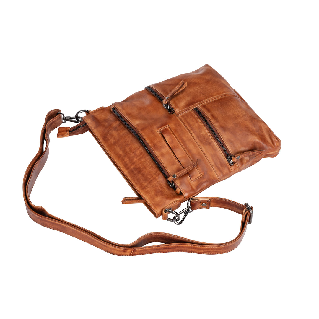 Leather Shoulder Bag Liane -  Cognac