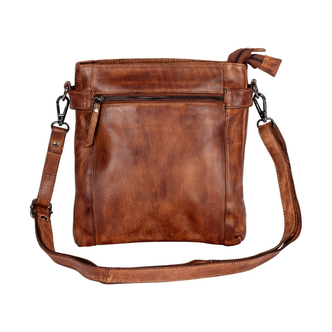 Leather Shoulder Bag 'Isalie' - Cognac - Greenwood Leather