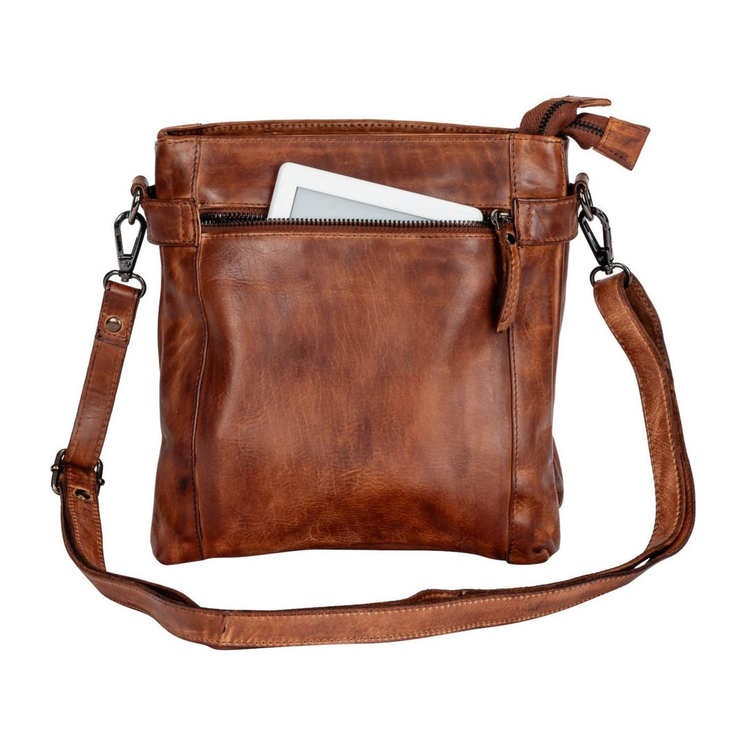 Leather Shoulder Bag 'Isalie' - Cognac - Greenwood Leather