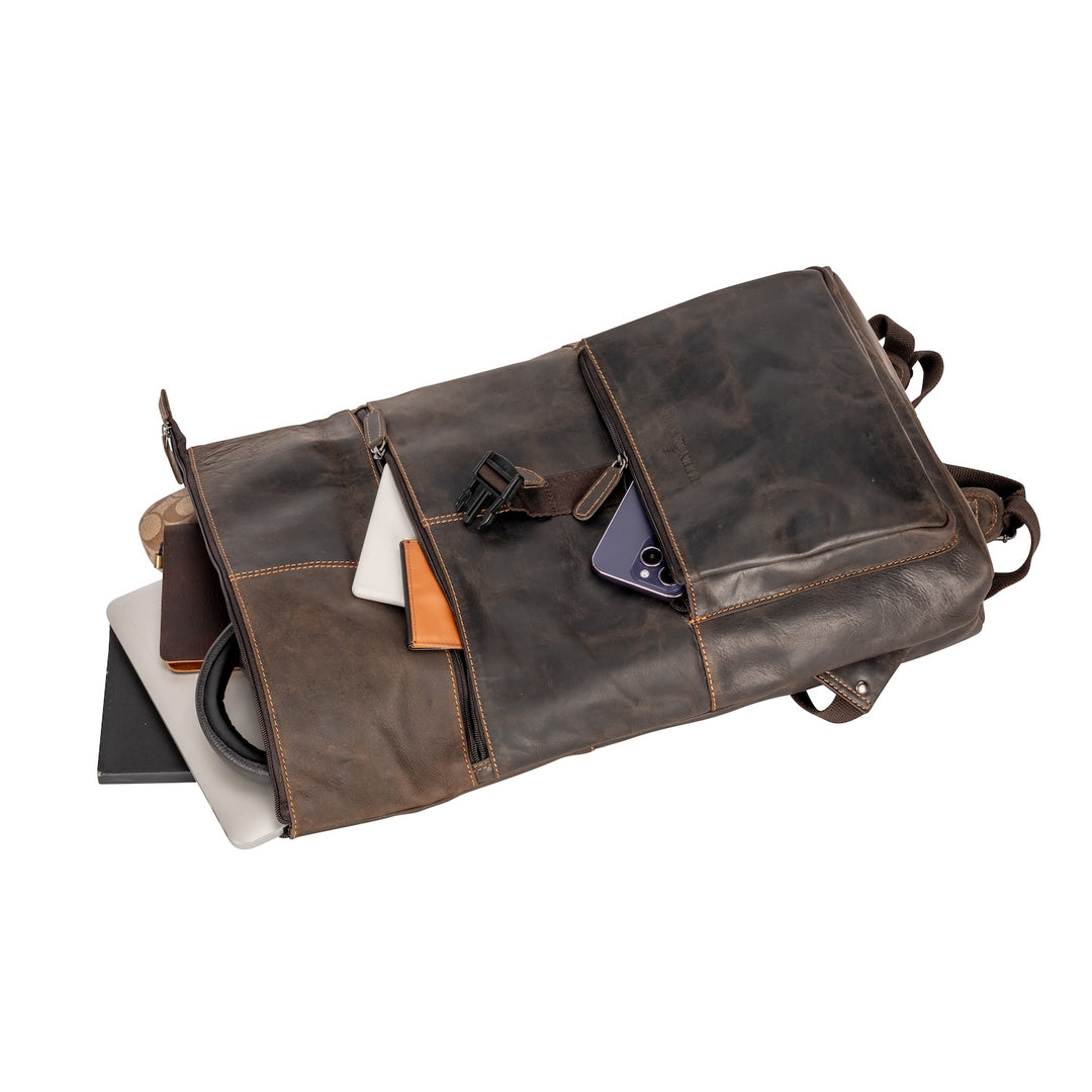 Leather Backpack Oscar - Brown - Greenwood Leather