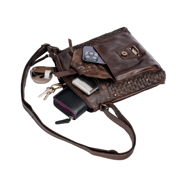 Leather Shoulder Bag Elsa - Brown - Greenwood Leather