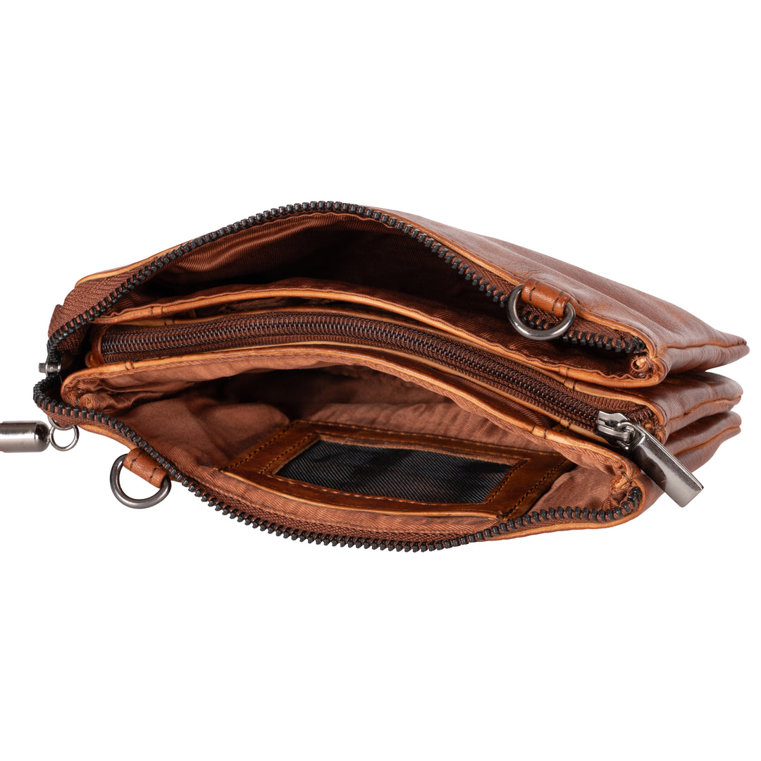 Leather Shoulder Bag Ruby - Cognac - Greenwood Leather