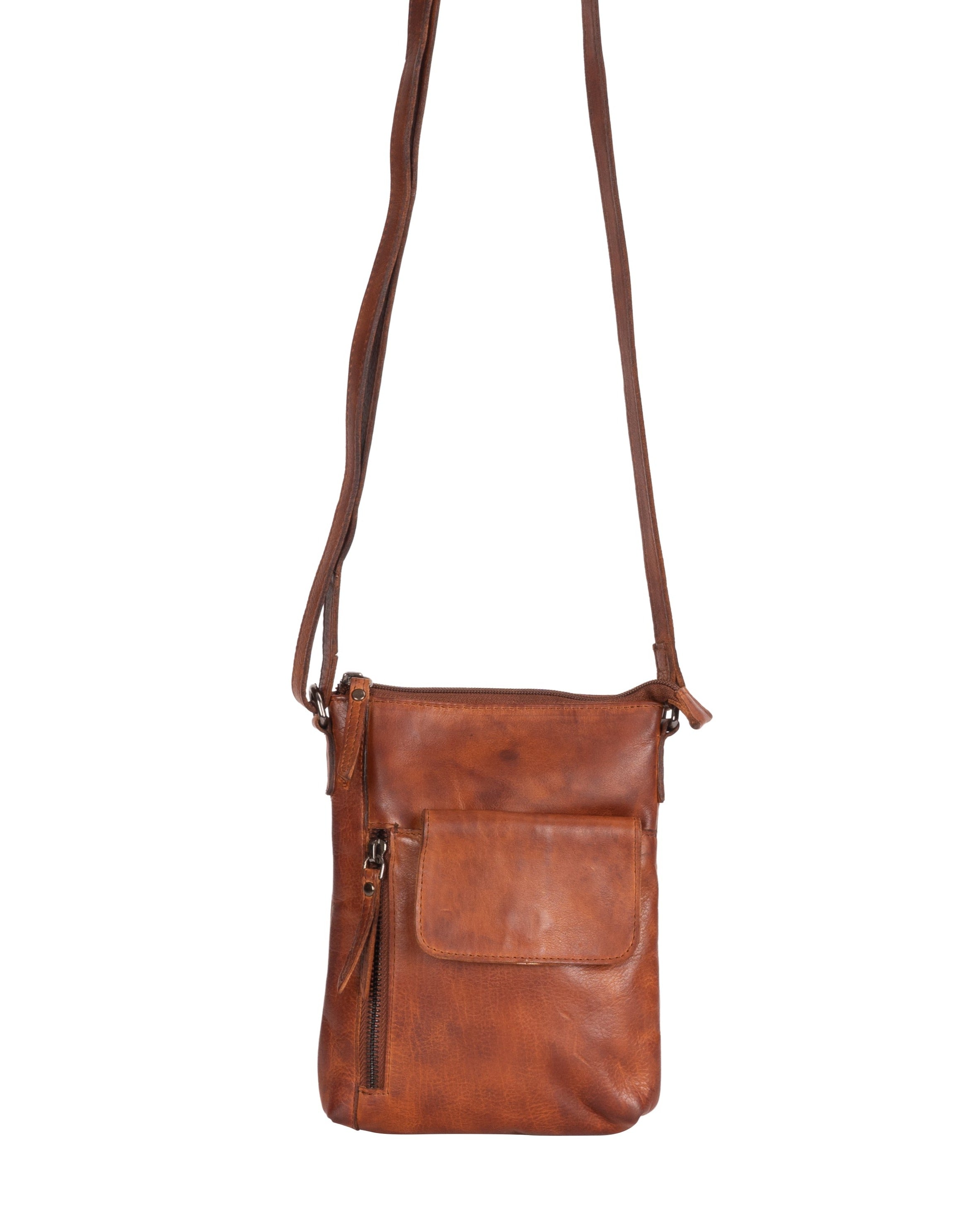 Cognac leather shoulder bag online