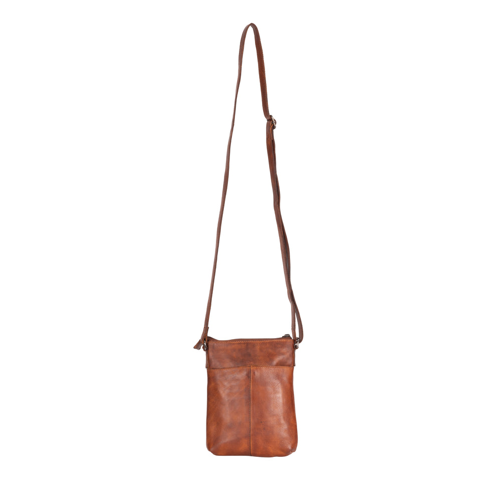 Leather Shoulder Bag Merlin Cognac - Greenwood Leather