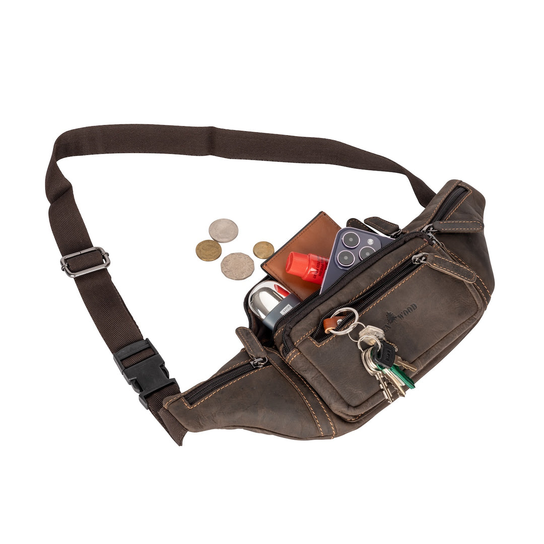 Leather Waist Pack Jack - Brown - Greenwood Leather