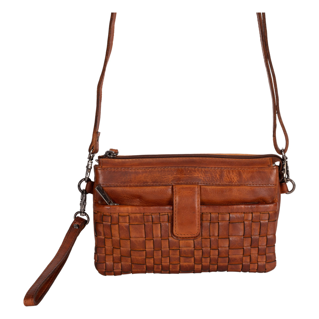 Leather Shoulder Bag Cherry - Cognac - Greenwood Leather