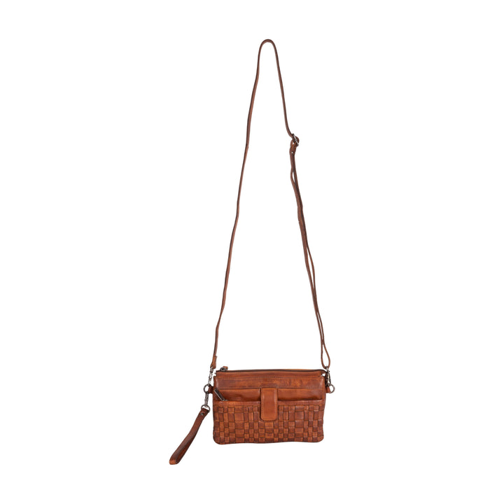 Leather Shoulder Bag Cherry - Cognac