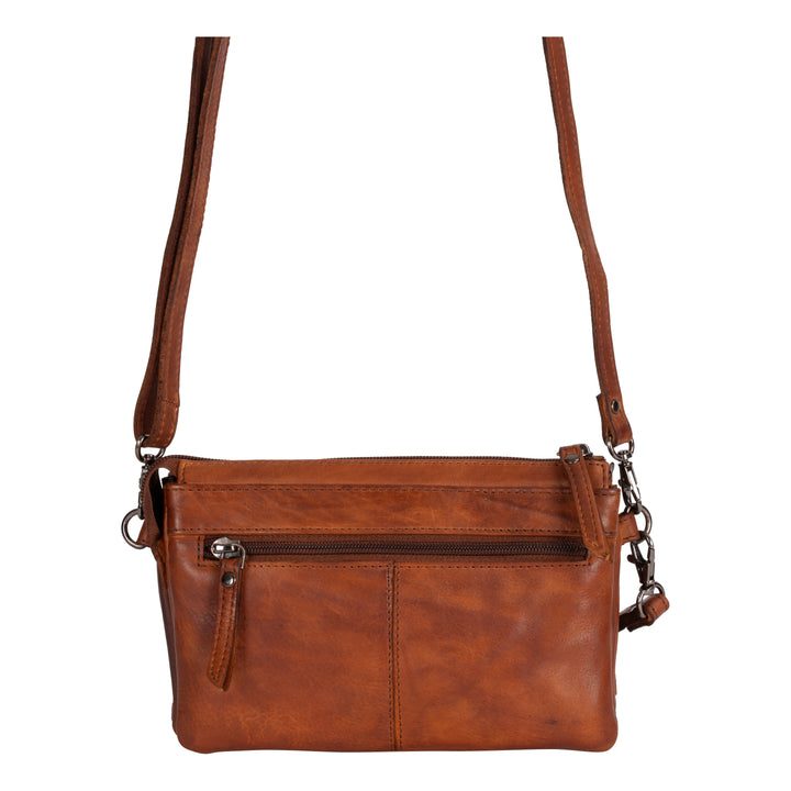 Leather Shoulder Bag Cherry - Cognac - Greenwood Leather