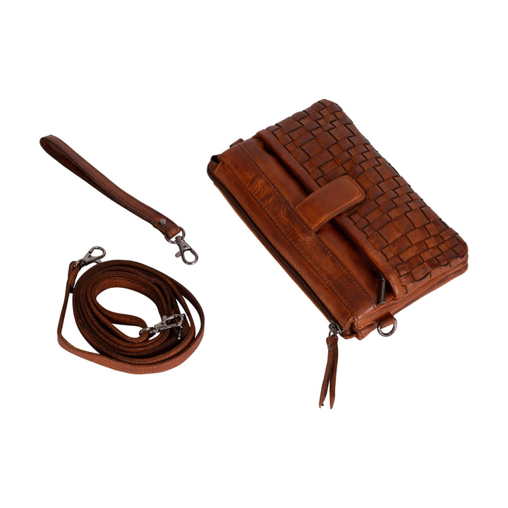 Leather Shoulder Bag Cherry - Cognac - Greenwood Leather