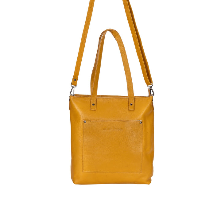 Classic Leather Tote Bag Colorado - Yellow - Greenwood Leather