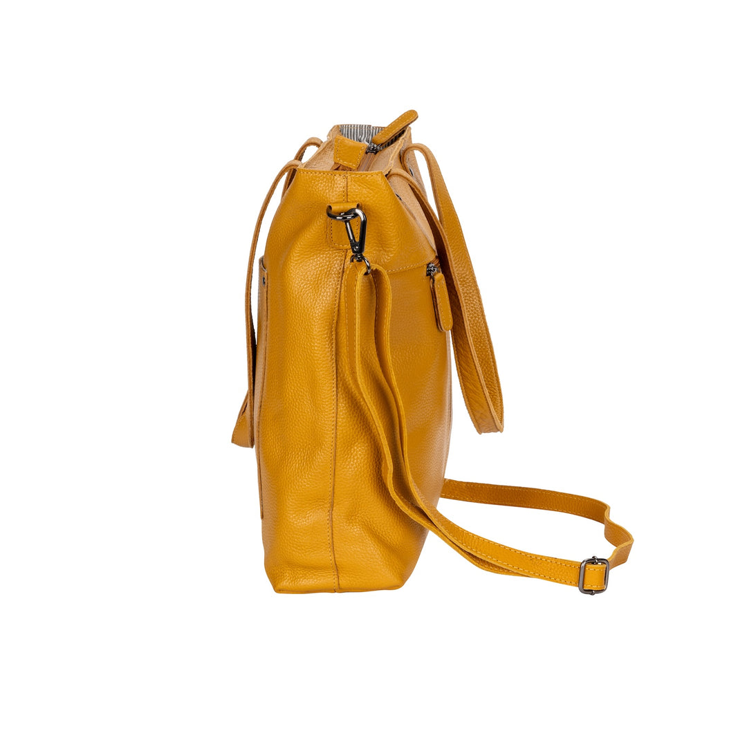 Classic Leather Tote Bag Colorado - Yellow - Greenwood Leather