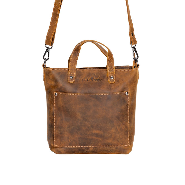 Mini Crossbody Tote Bag Panama - Camel - Greenwood Leather