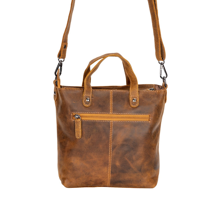 Mini Crossbody Tote Bag Panama - Camel - Greenwood Leather