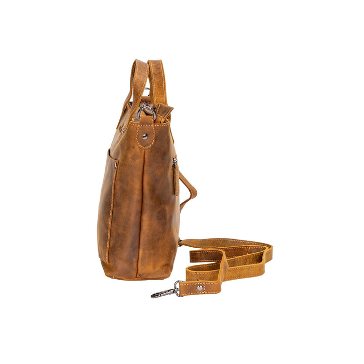 Mini Crossbody Tote Bag Panama - Camel - Greenwood Leather