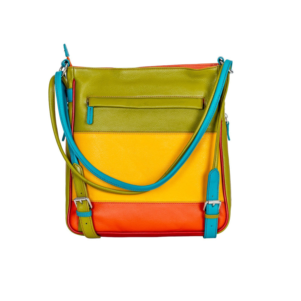 Leather Multicolor Backpack Mae Red - Greenwood Leather