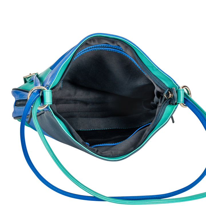 Leather Multicolor Backpack Mae Blue - Greenwood Leather