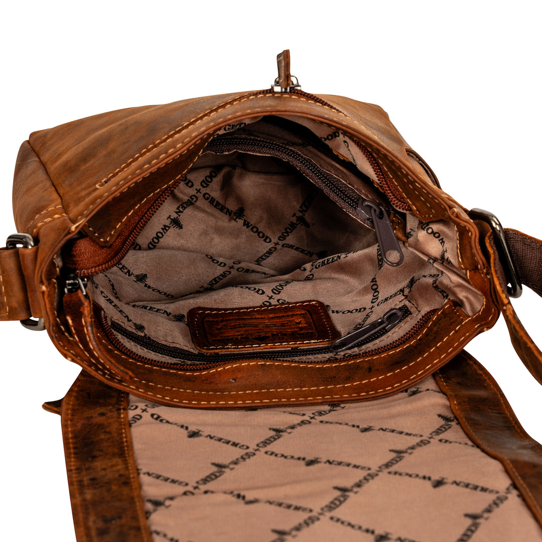 Mini-Messenger Henry Camel - Unisex - Greenwood Leather