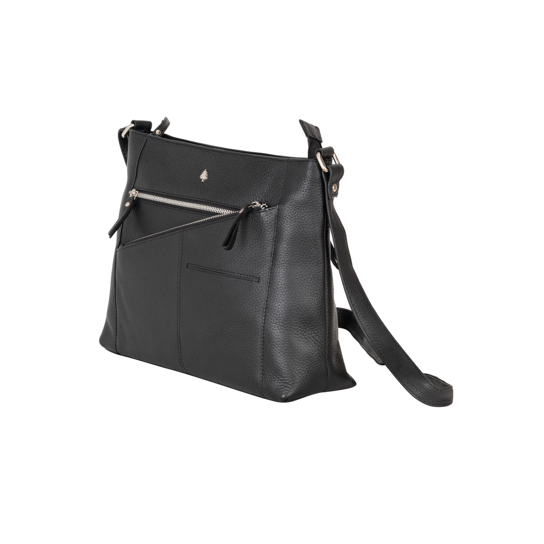 Willow Leather Crossbody Bag – Classic Black