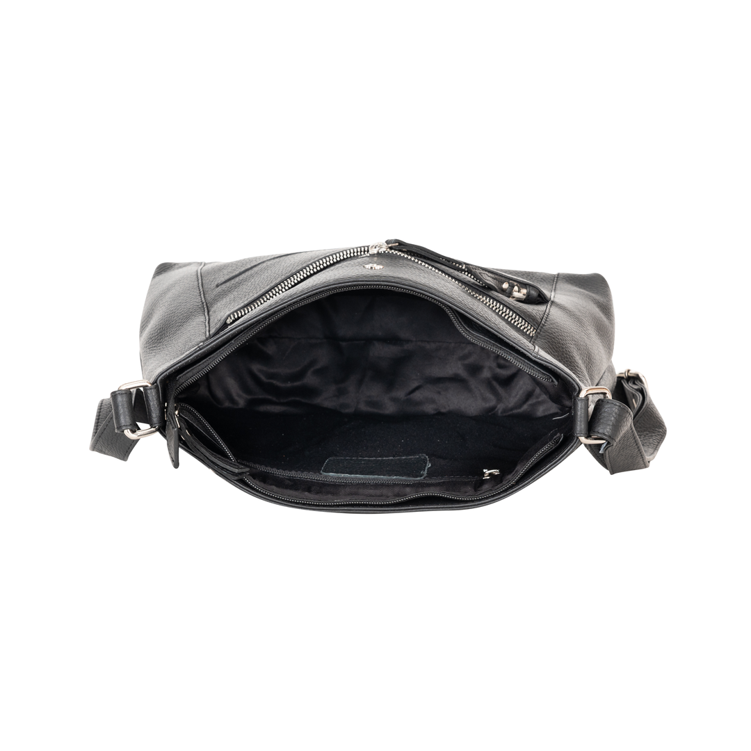 Willow Leather Crossbody Bag – Classic Black