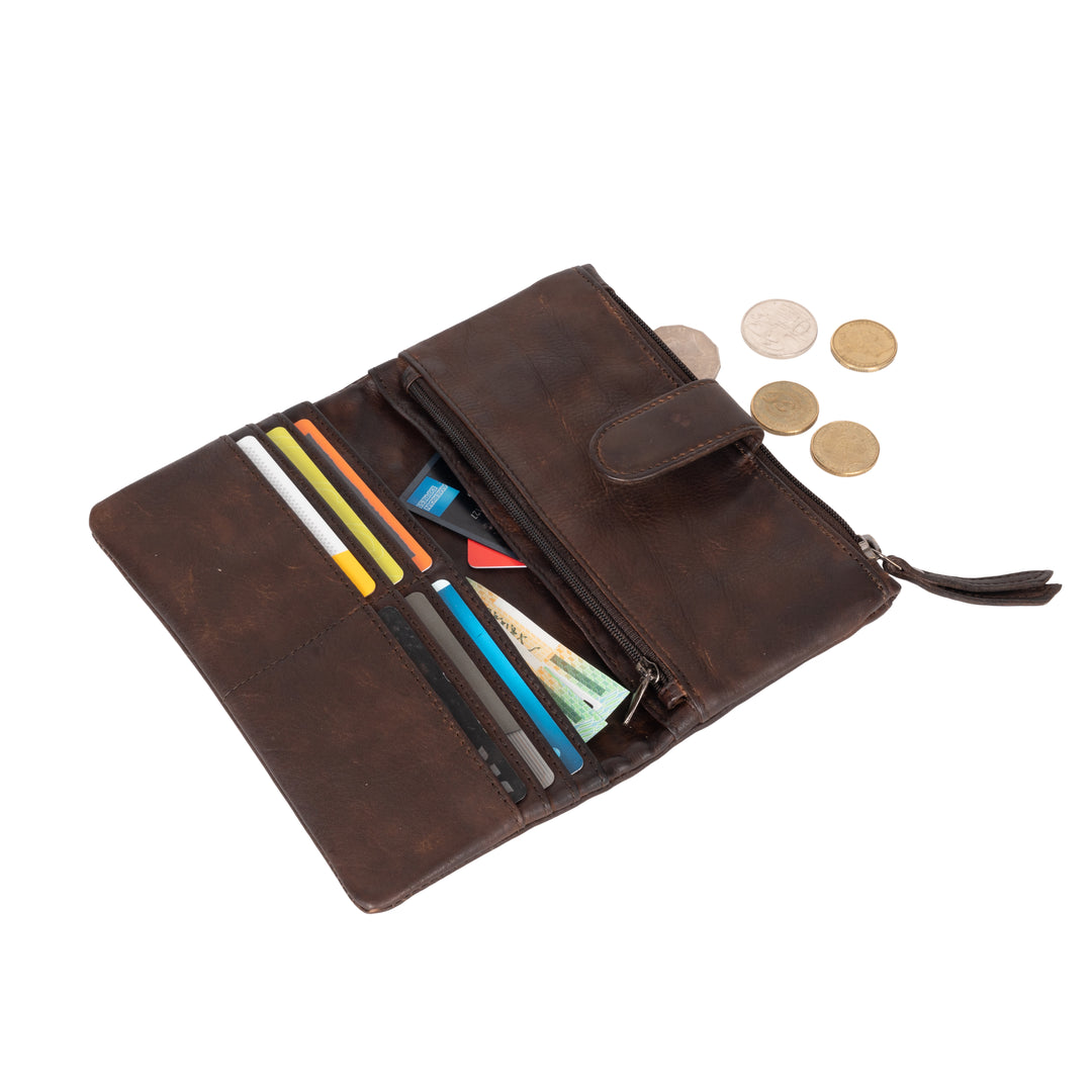 Leather Wallet Cyndy - Brown - Greenwood Leather