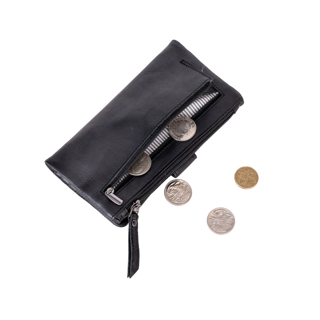 Leather Wallet Cyndy - Black