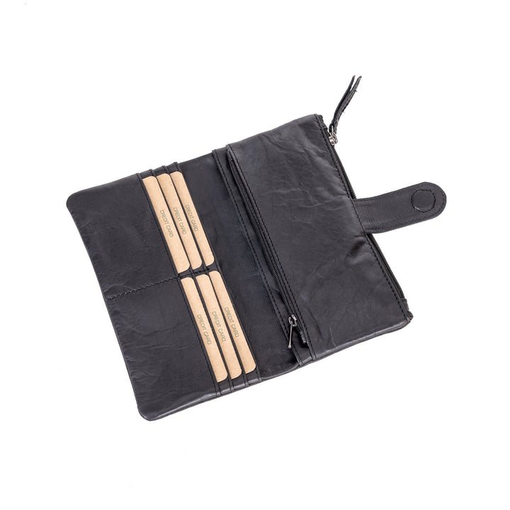 Leather Wallet Cyndy - Black