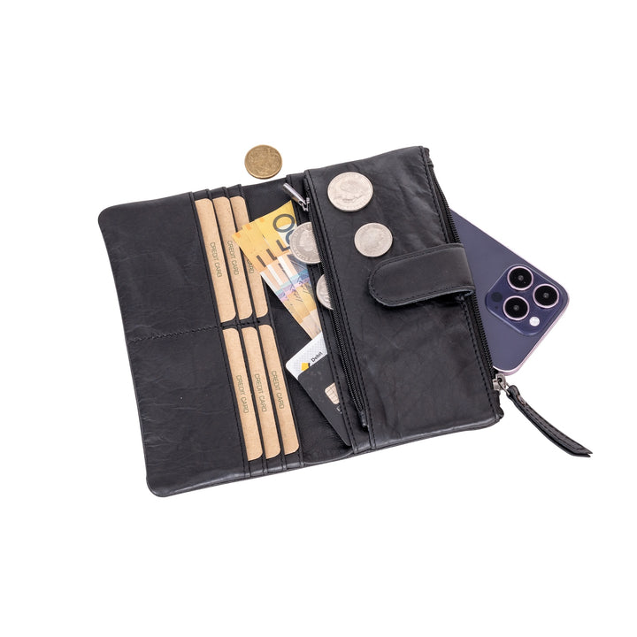Leather Wallet Cyndy - Black