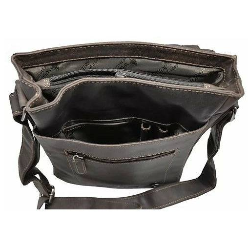 Leather Shoulder Bag Quebec - Brown - Greenwood Leather