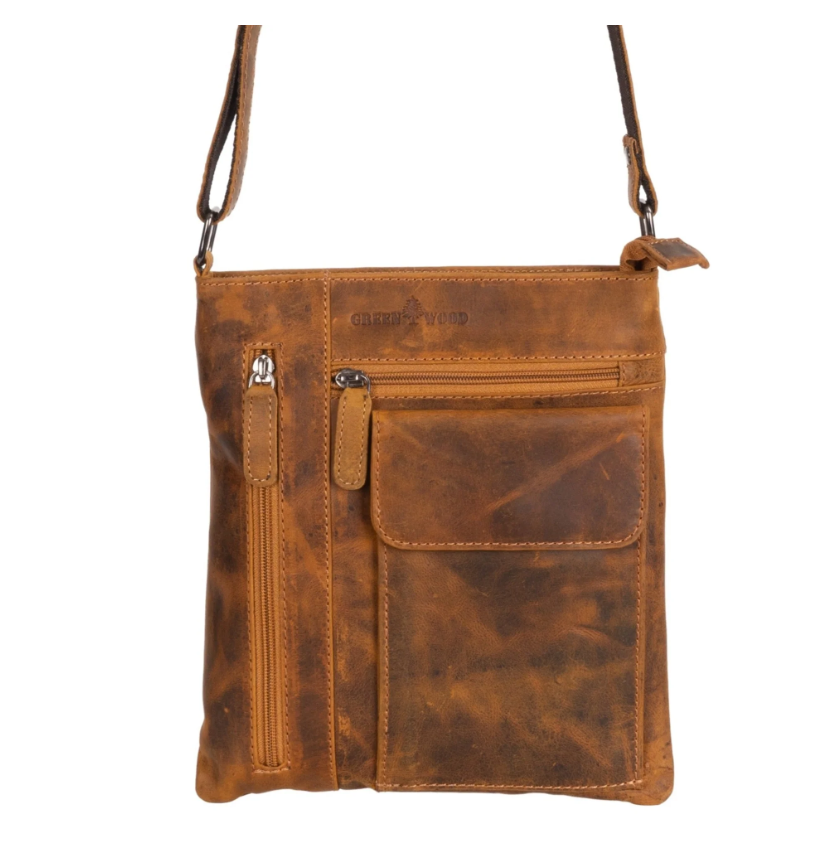 Ladies Cross Body Leather Bag Lucy - Camel - Greenwood Leather