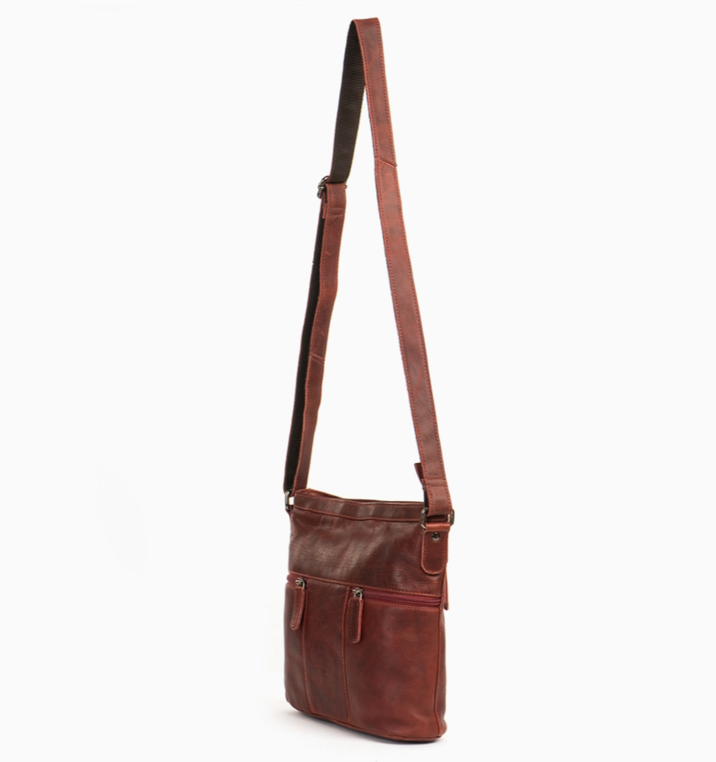 Women Shoulder Bag LD002 Red - Greenwood Leather