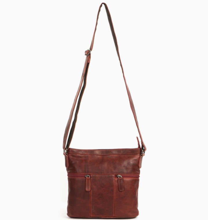 Women Shoulder Bag LD002 Red - Greenwood Leather