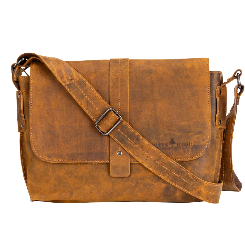 Vintage Messenger Christoph - Camel - Unisex - Greenwood Leather