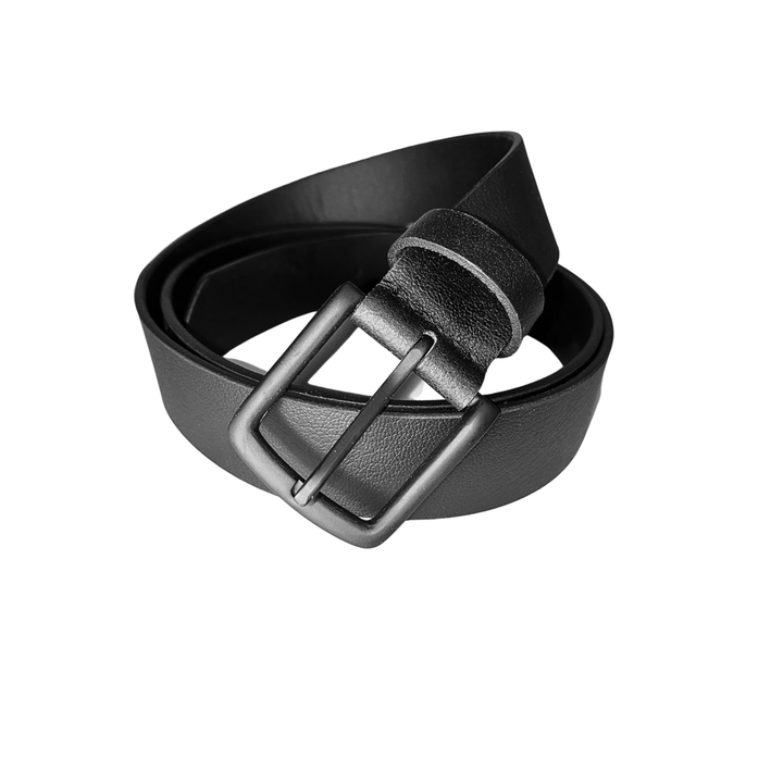 Leather Black Belt with Black Buckle Jeans - L - Greenwood Leather