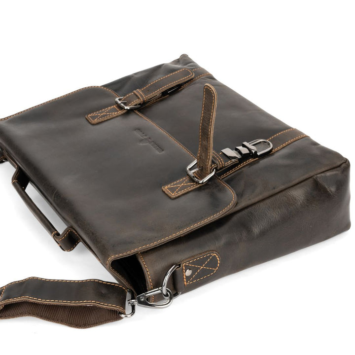 Leather Laptop Bag Portland Brown - Greenwood Leather