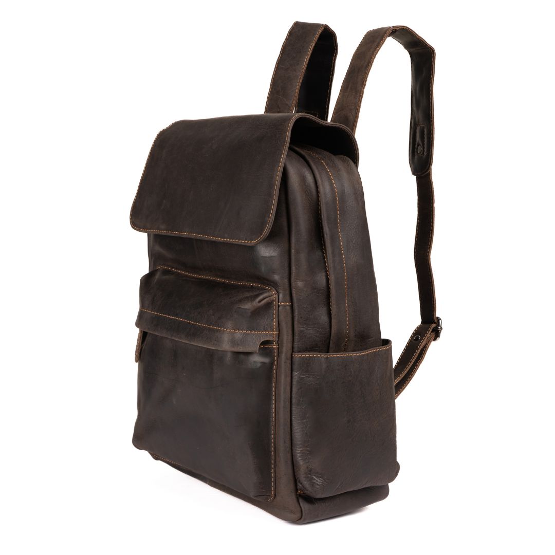 Leather Vintage Backpack Scott Brown - Unisex - Greenwood Leather
