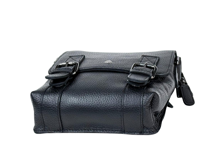 Leather Shoulder Bag Dubbo - Black - Greenwood Leather