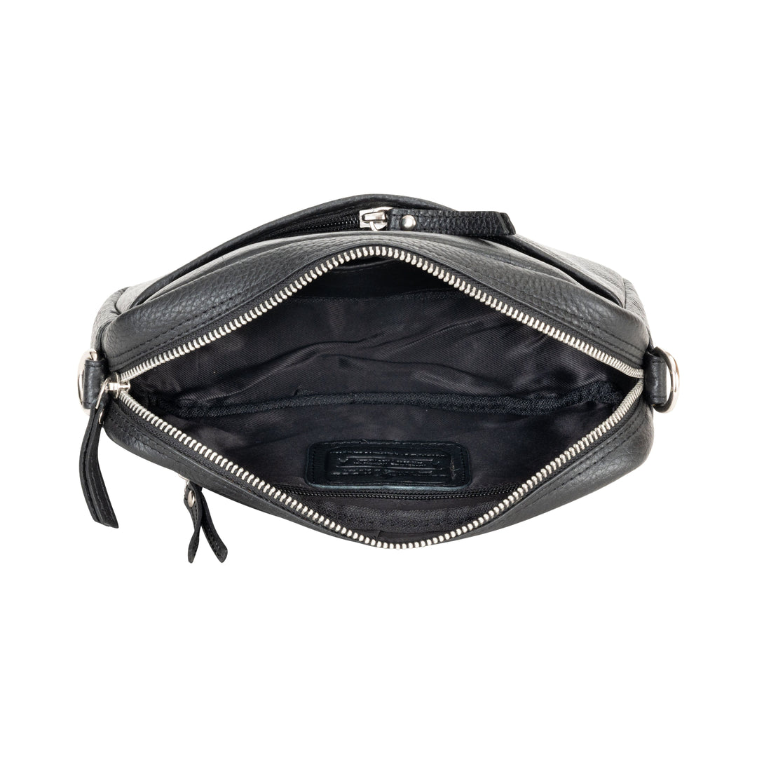 Elora Mini Crossbody – Black Leather Bag