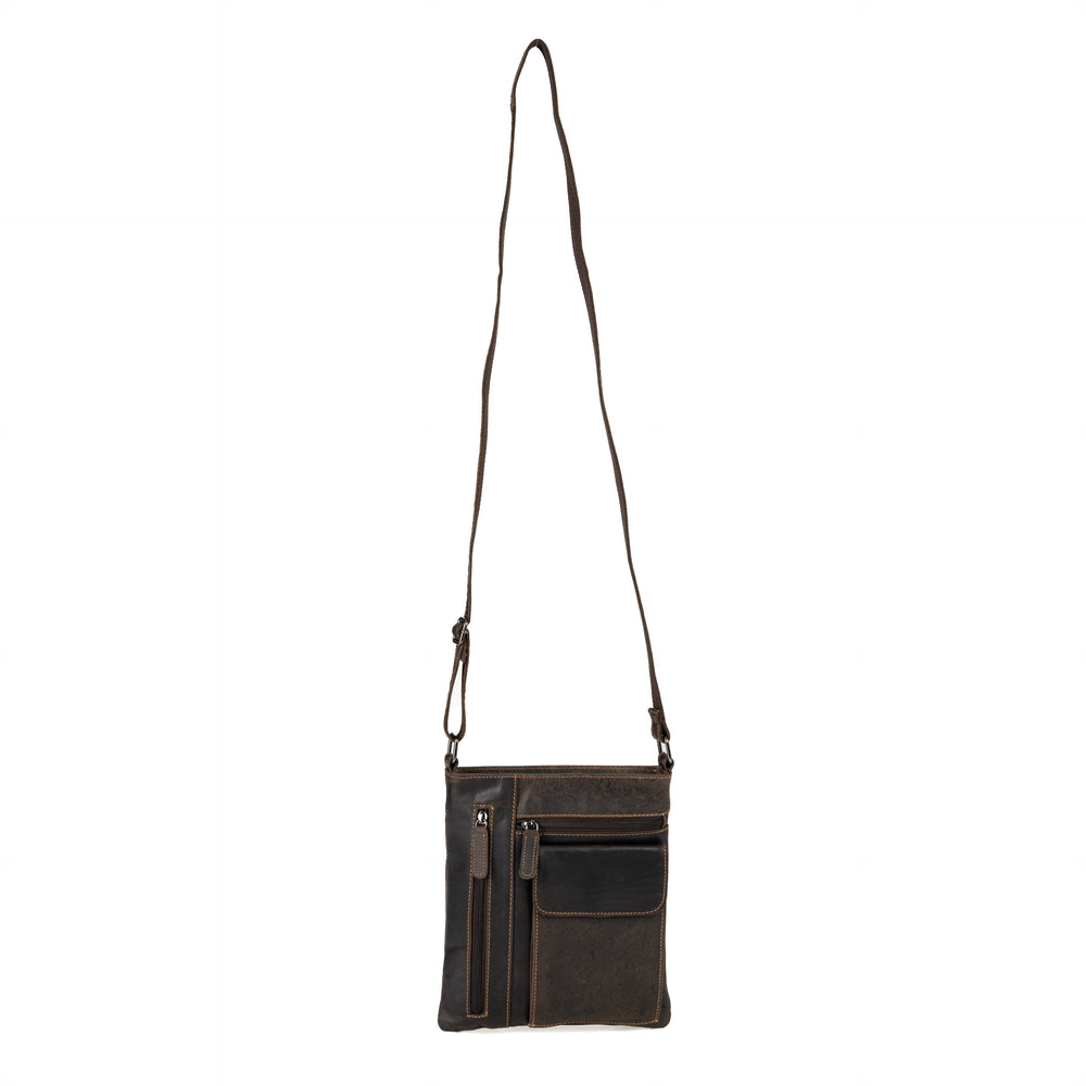Ladies Cross Body Leather Bag Lucy - Brown - Greenwood Leather