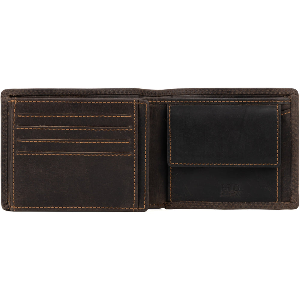 Leather Mens Wallet Hart Brown - Greenwood Leather