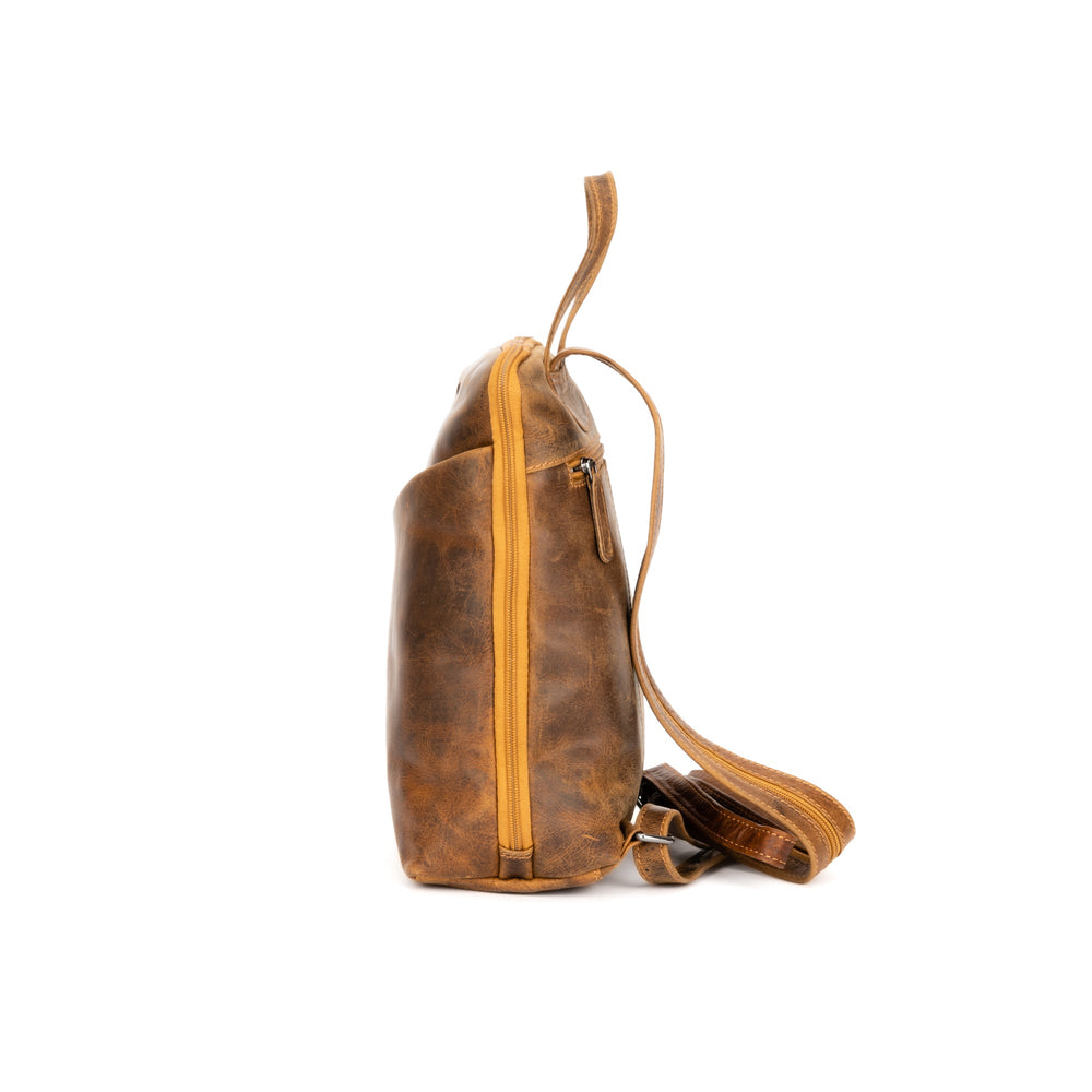 Leather Women's Backpack Claire - Camel - Greenwood Leather