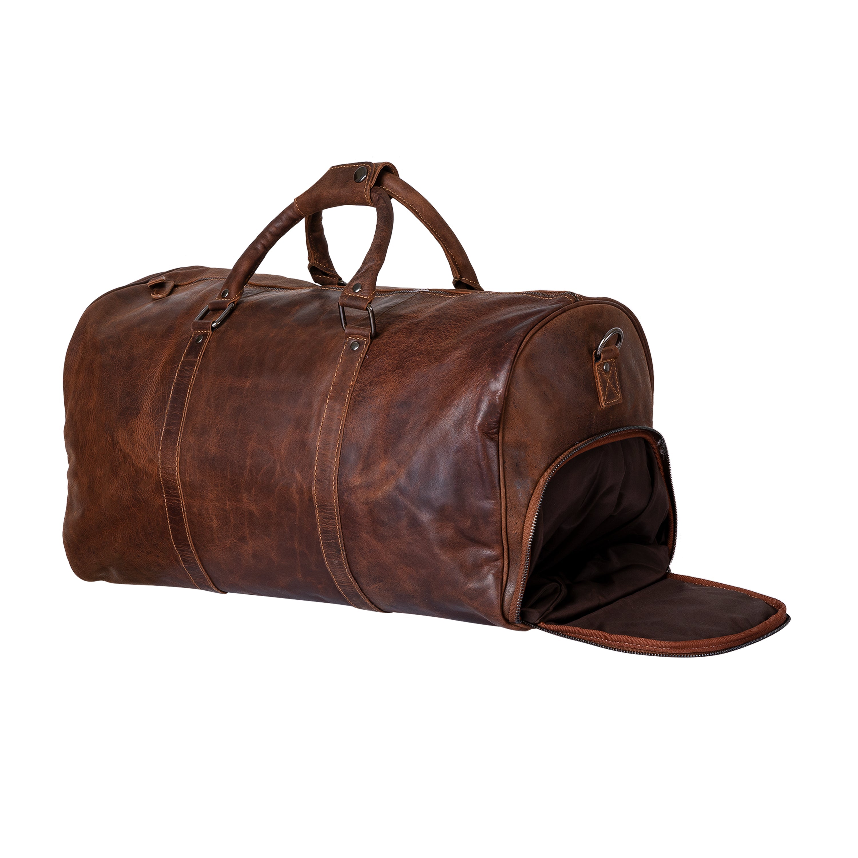 Leather Overnight Bag Milan - Rugged Leather - Sandal