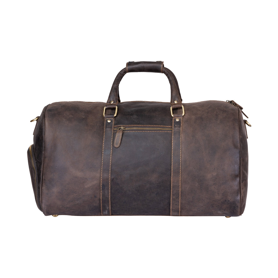 Leather Overnight Bag Milan - Rugged Leather - Brown - Greenwood Leather