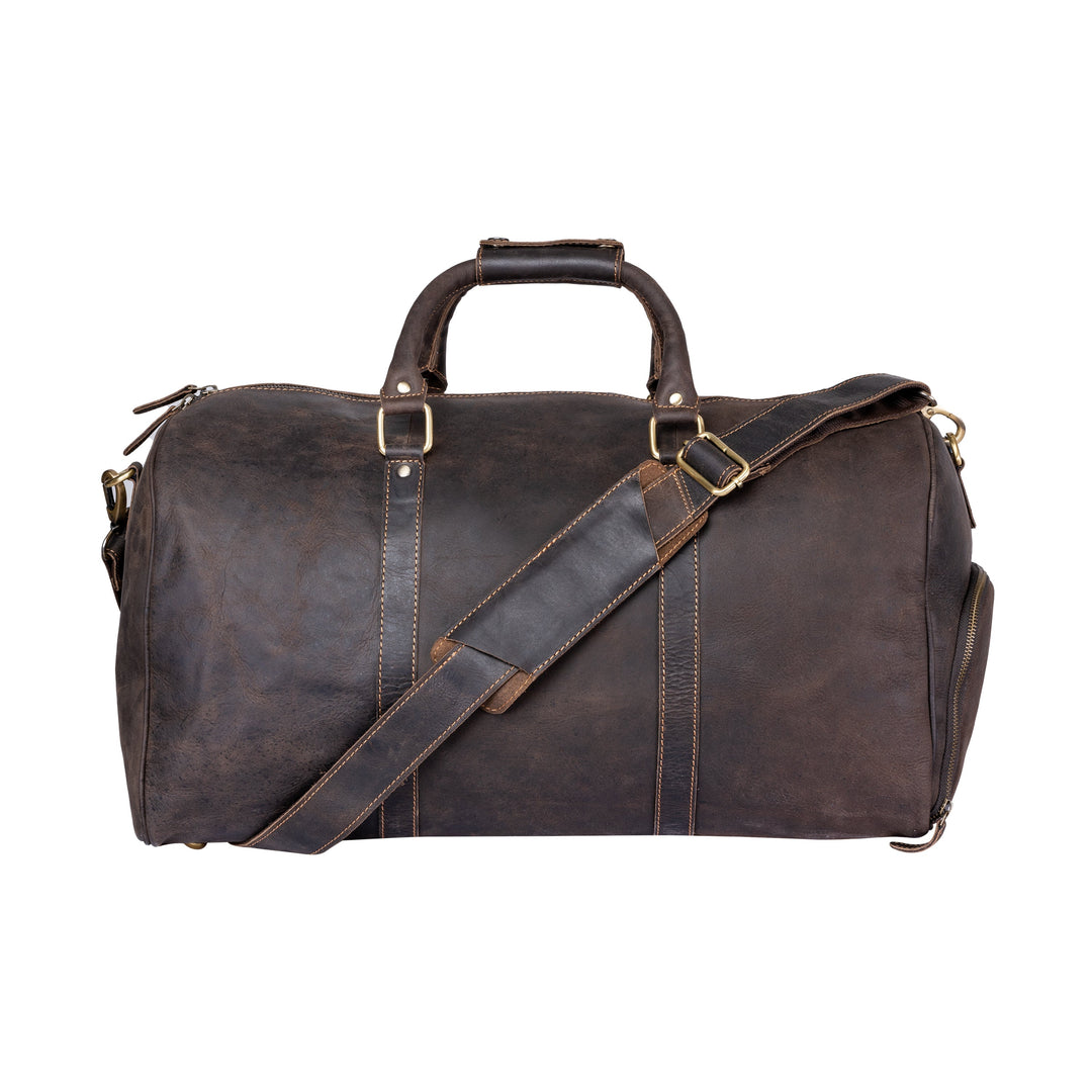Leather Overnight Bag Milan - Rugged Leather - Brown - Greenwood Leather