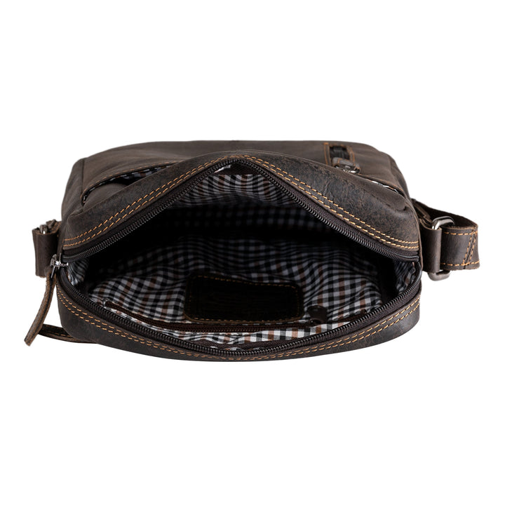 Leather Shoulder bag Dallas - Unisex Brown - Greenwood Leather