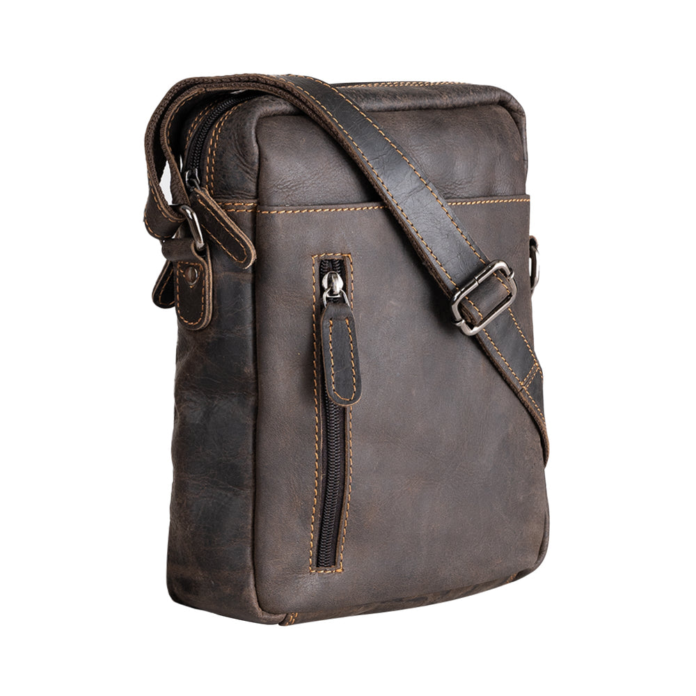 Leather Shoulder bag Dallas - Unisex Brown - Greenwood Leather