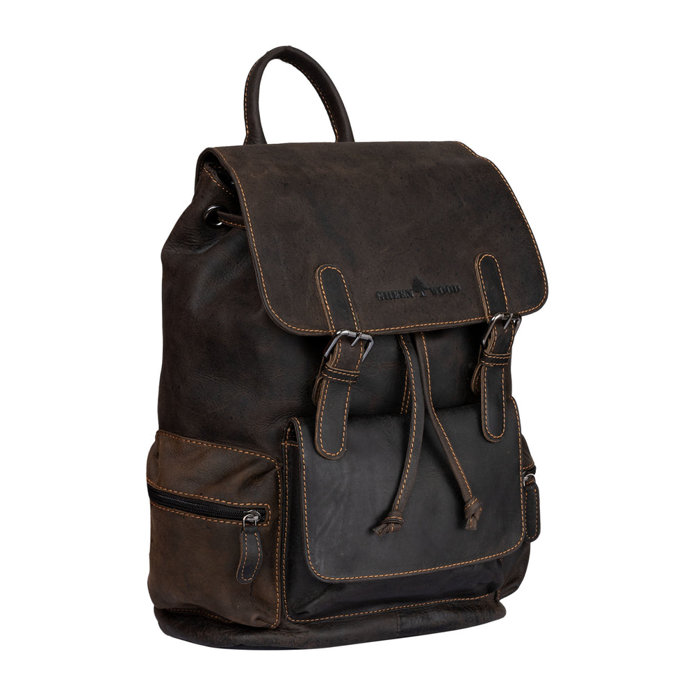 Edmonton Leather Backpack Brown- Unisex - Greenwood Leather
