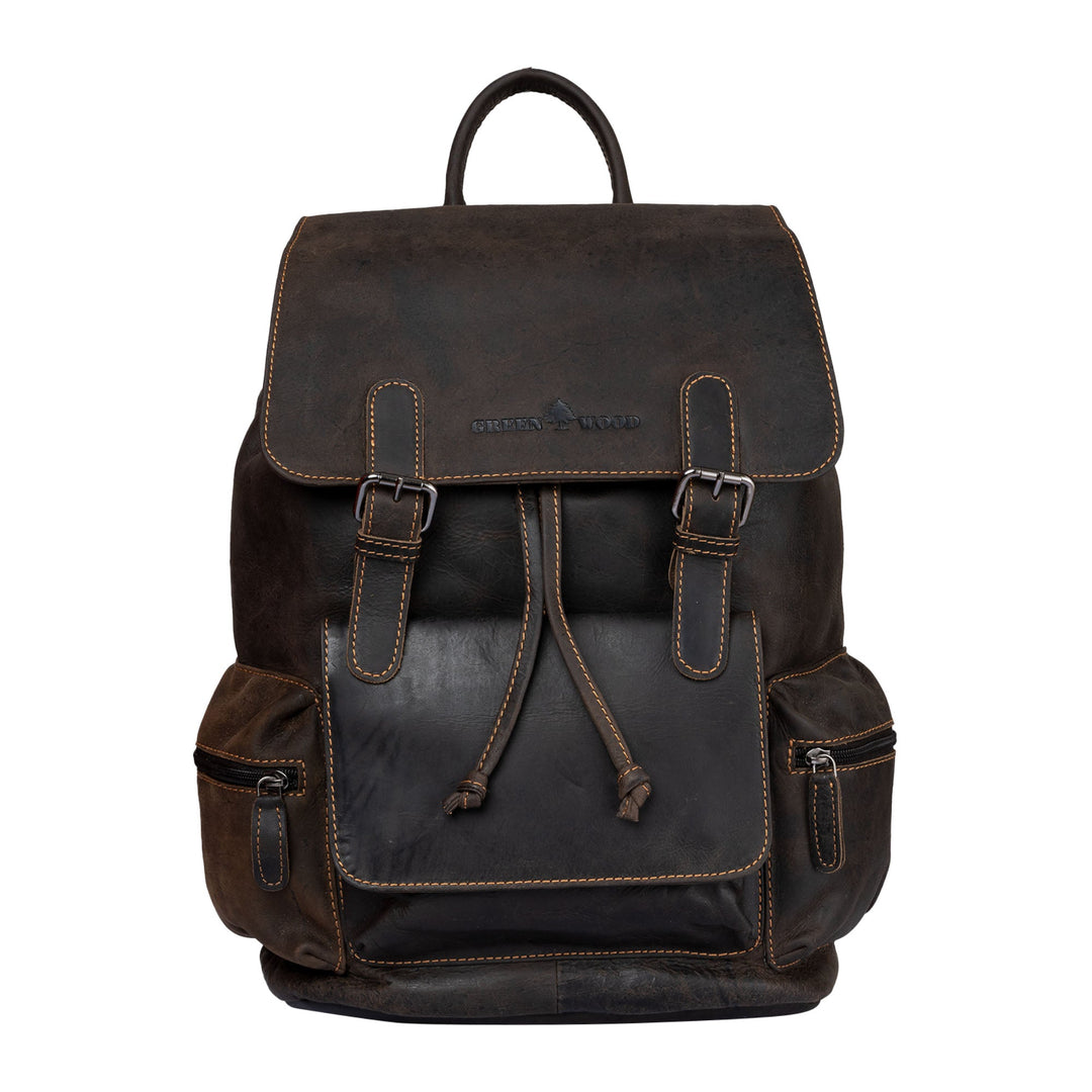 brown leather backpack canada Edmonton Leather Backpack Brown- Unisex