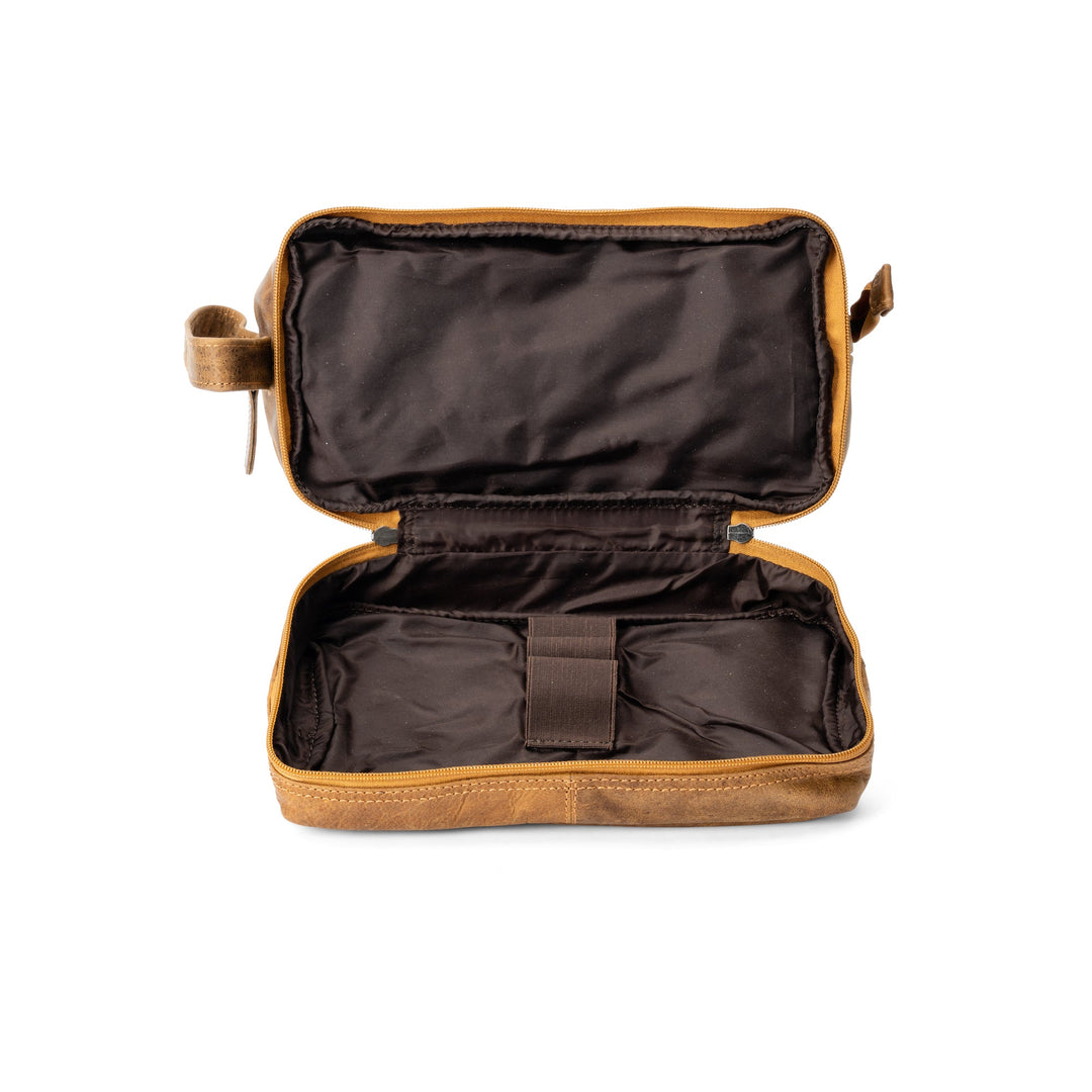 Leather Toiletry Bag Napier - Camel - Greenwood Leather