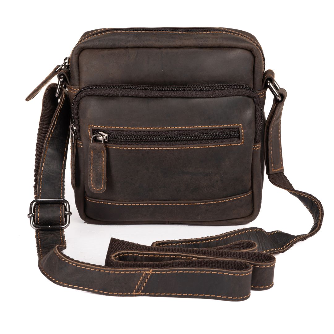 Leather Shoulder Bag Oliver- Brown - Greenwood Leather